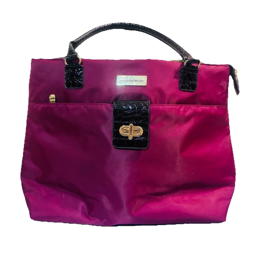 Samantha Brown Deep Pink Tote, Laptop, Office, Travel Bag, Double Handles Roomy